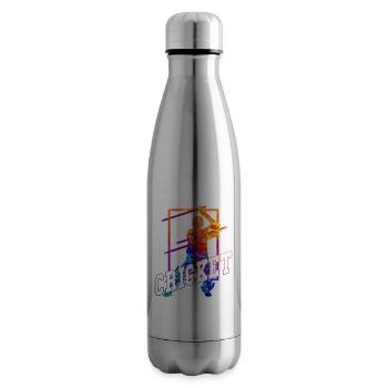 Cricket Cricketspieler Schlagmann Team Sport Bunt - Isolierflasche - Lightsilver - Rechts