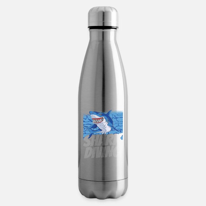Plongée avec les requins Plongée avec les requins - Bouteille isotherme - argent clair