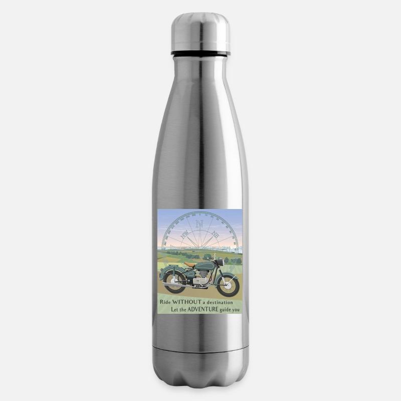 Balade à moto - Bouteille isotherme - argent clair