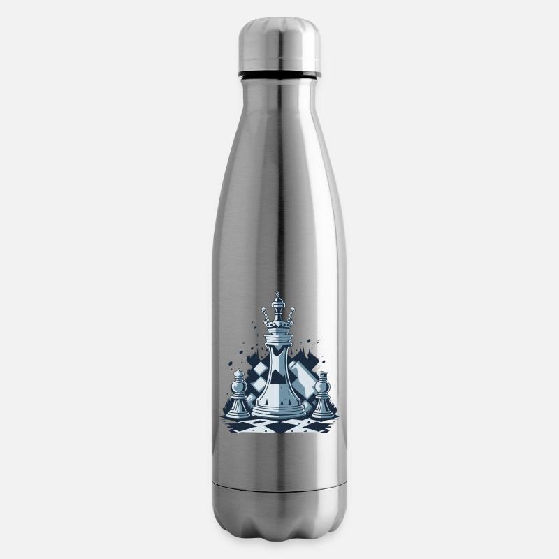 Échecs - Bouteille isotherme - argent clair