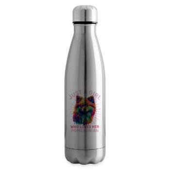 Zwergspitz Liebhaber Bunter Zwergspitz Kunst - Isolierflasche - Lightsilver - Rechts