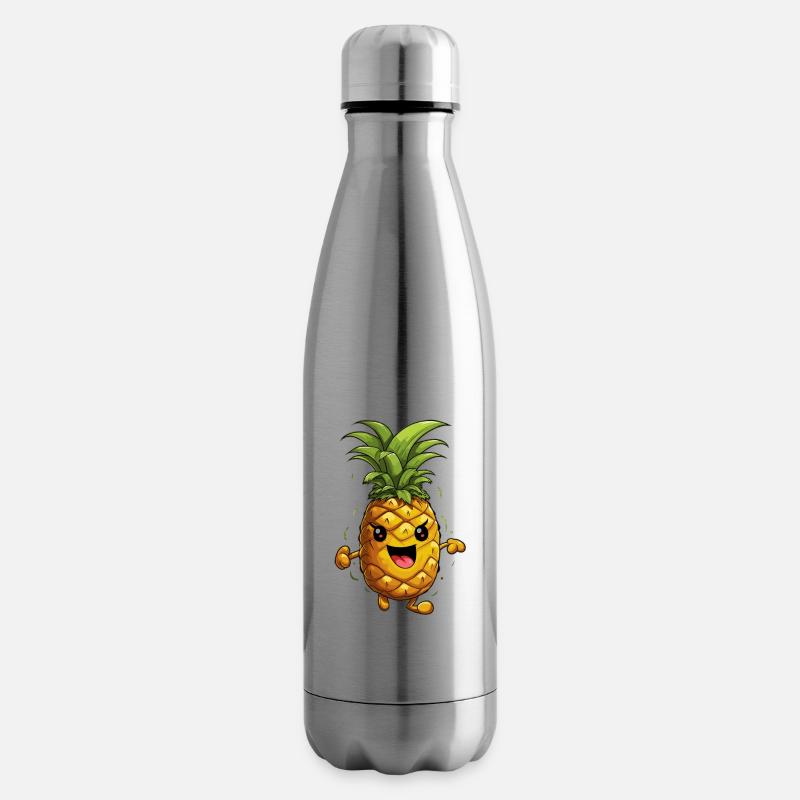 Danse Dessin animé Ananas - Bouteille isotherme - argent clair