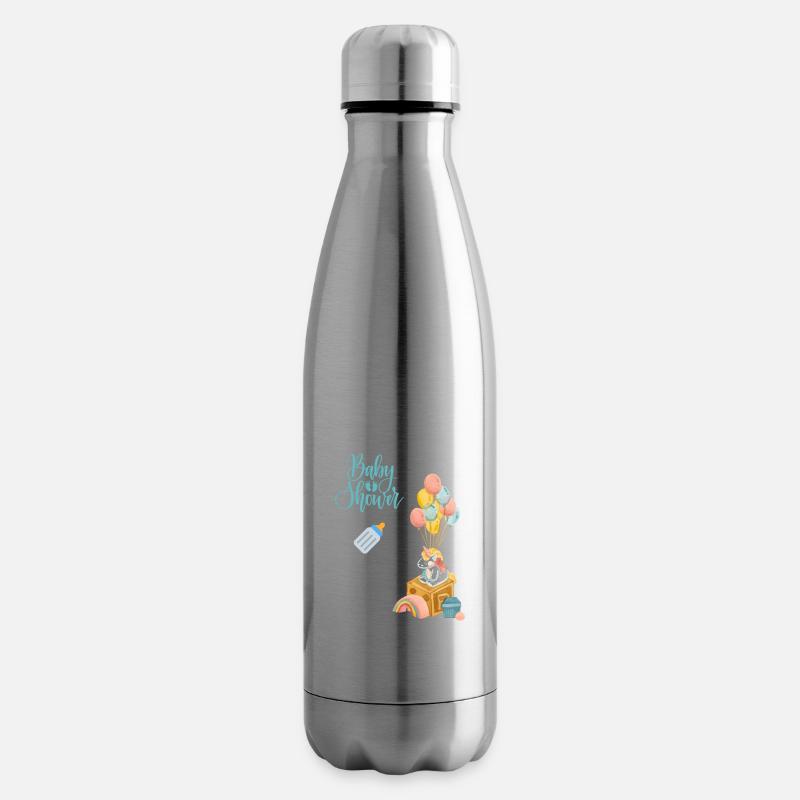 Babyshower 2 - bleu - Bouteille isotherme - argent clair