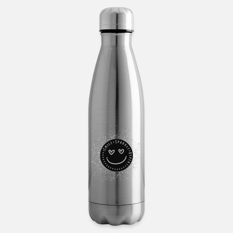 Smile Sparkle Repeat - Insulated Water Bottle - silver