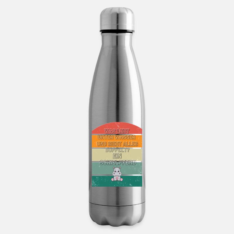 Retro Nilpferd - Isolierflasche - Lightsilver