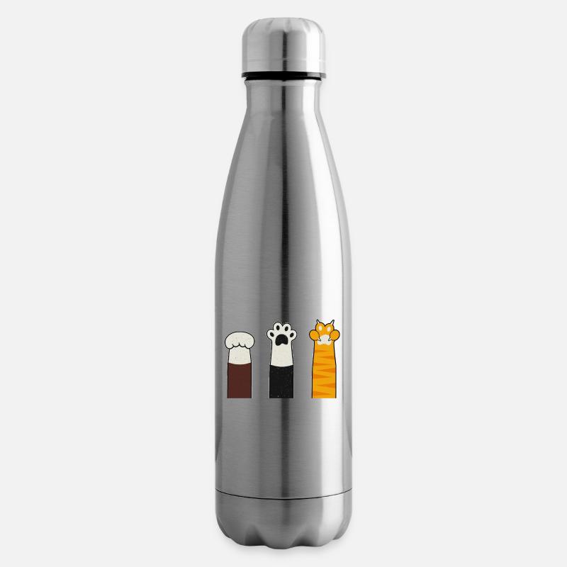 Stein Papier Schere Katzenpfoten Handspiel - Isolierflasche - Lightsilver