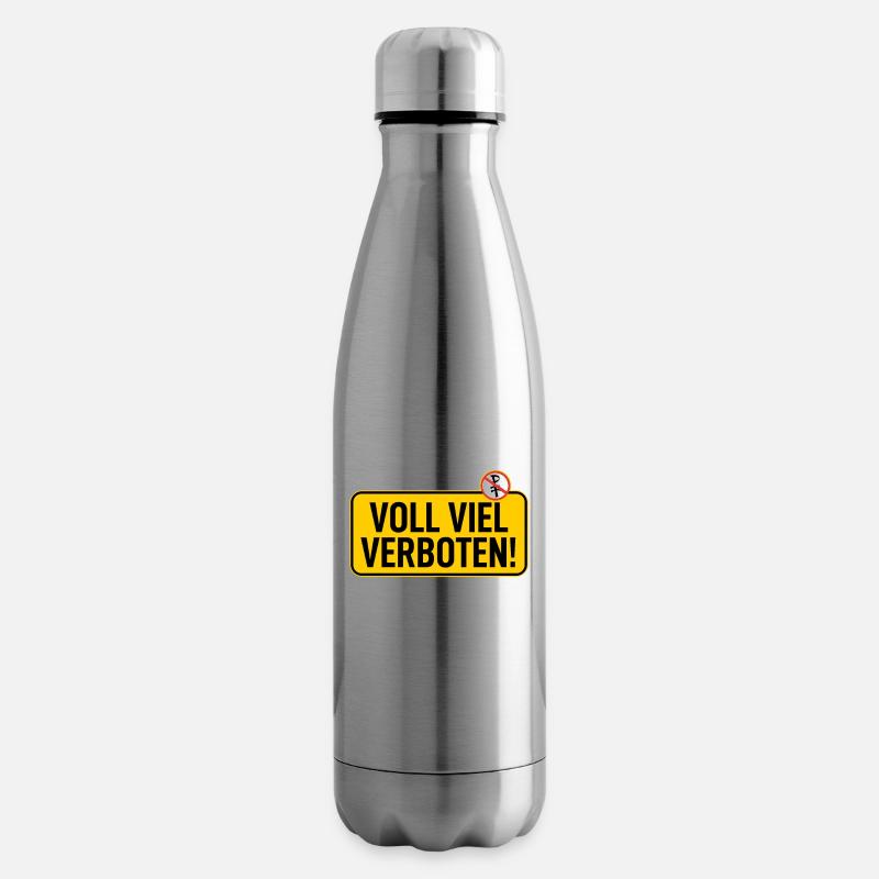 Schild: Voll Viel Verboten - Isolierflasche - Lightsilver