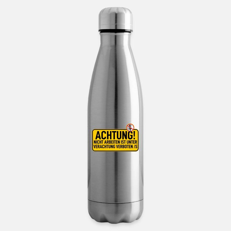 Panneau : Attention à se prélasser interdit - Bouteille isotherme - argent clair