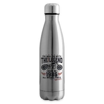 1986 Vintage Man Myth Legend Motorcycle - Insulated Water Bottle - silver - Right