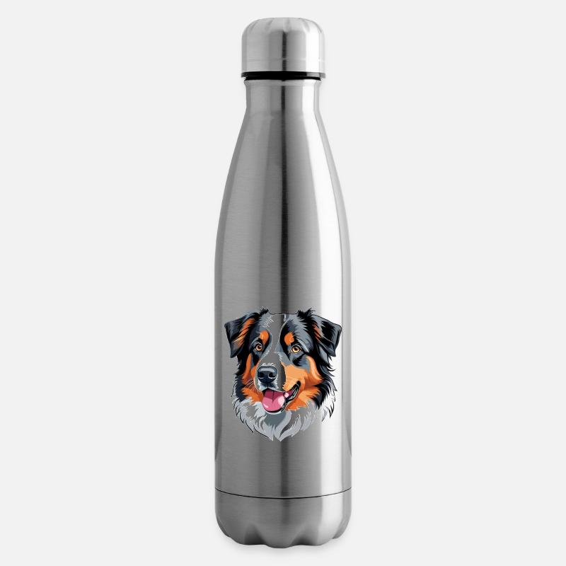 Australian Shepherd - Insulated Water Bottle - silver