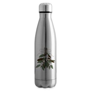 Twigs with snowberries, green - brown. - Insulated Water Bottle - silver - Right