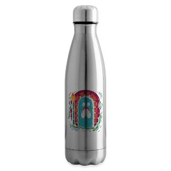 Simple Cartoon Fat Monster Scary Dungeon - Insulated Water Bottle - silver - Right