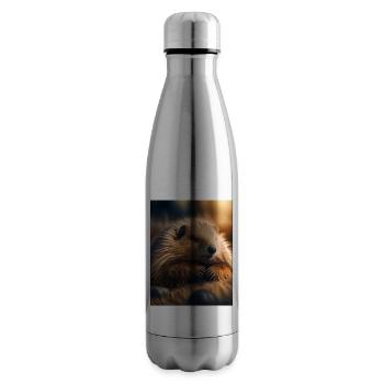 Niedliche Tiere im Winterschlaf – Murmeltier - Isolierflasche - Lightsilver - Rechts