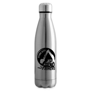 stand with farmers - Isolierflasche - Lightsilver - Rechts