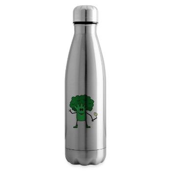 Broccoli Vegetable Teens Smoking Joint Canabis - Insulated Water Bottle - silver - Right