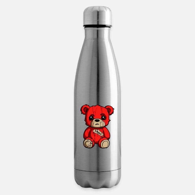 Ein leicht trauriges Plüschtier Bärchen Bär - Isolierflasche - Lightsilver