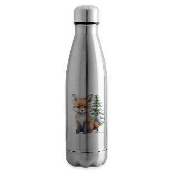 Renard dans la forêt - Bouteille isotherme - argent clair - Droite