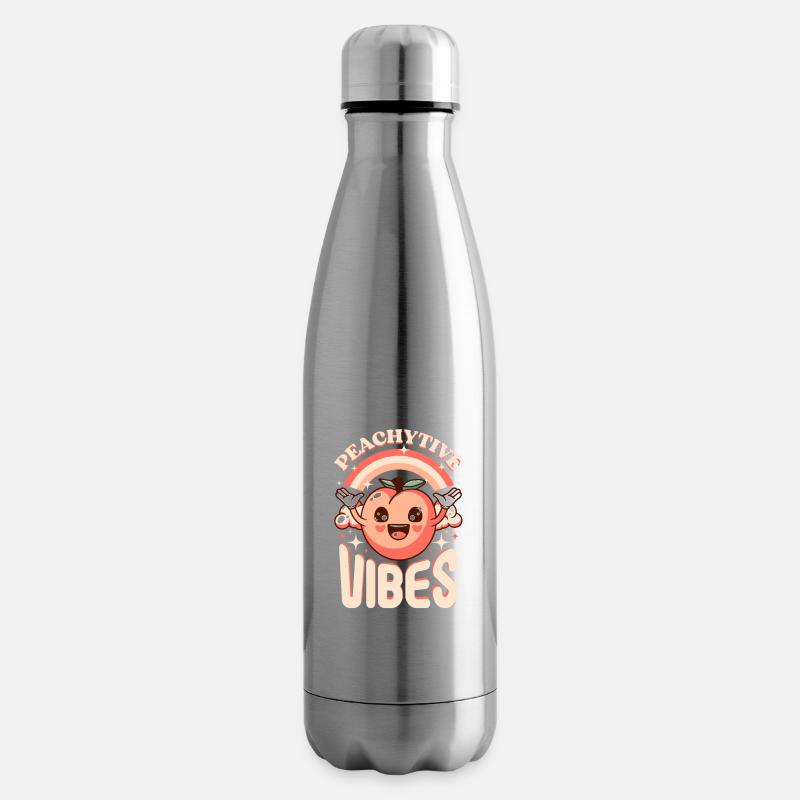 Peche peachytivi vibes - Bouteille isotherme - argent clair
