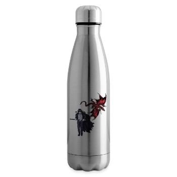 Dragon Épéiste Fantaisie Médiéval Conte de Fée - Bouteille isotherme - argent clair - Droite
