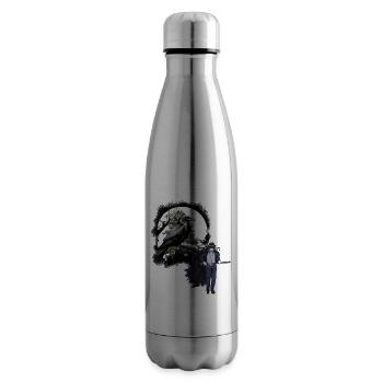 Horror Halloween Rabe Schwertkämpfer Krähe Dark - Isolierflasche - Lightsilver - Rechts