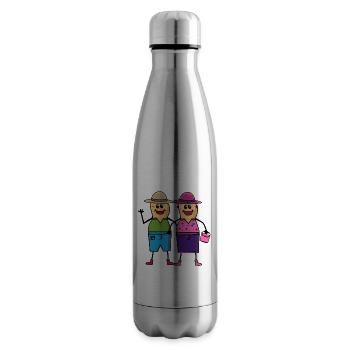 Peanut Couple Husband Wife Together - Insulated Water Bottle - silver - Right