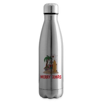 Père Noël Surfeur Père Noël Cadeau Surf - Bouteille isotherme - argent clair - Droite