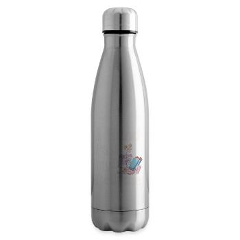 I read skeleton after bedtime - Insulated Water Bottle - silver - Right