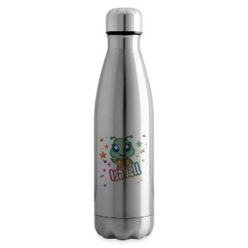 ISABELL - Beautiful girl name with cute alien - Insulated Water Bottle - silver - Right