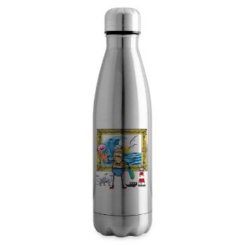 Erdnuss witzig Urlaubsreif Pleite Zuhause Ferien - Isolierflasche - Lightsilver - Rechts