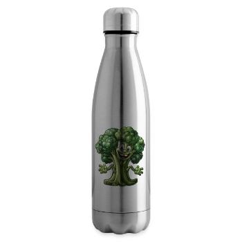 Brocoli végétalien - Bouteille isotherme - argent clair - Droite