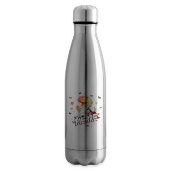 PIERRE - Schöner Junge Name mit süßem DINO T-REX - Isolierflasche - Lightsilver - Rechts