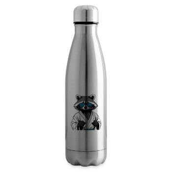 Waschbär Kampfsport Karate Judo MMA Geschenkidee - Isolierflasche - Lightsilver - Rechts