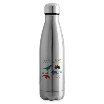 NIKLAS - Schöner Jungen Name mit Dinosaurier - Isolierflasche - Lightsilver - Rechts