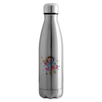 NILS - Schöner Jungen Name mit süßem Astronaut - Isolierflasche - Lightsilver - Rechts