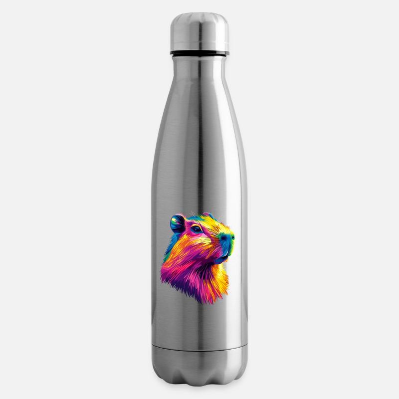 Capybara Be Capy Capybara Funny Capybara - Insulated Water Bottle - silver