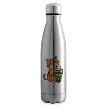 Katze Bubble Tea Grüner Matcha Boba Tee - Isolierflasche - Lightsilver - Rechts