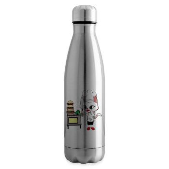Katze Koch Köchin Köche Katzen Gastgeber - Isolierflasche - Lightsilver - Rechts