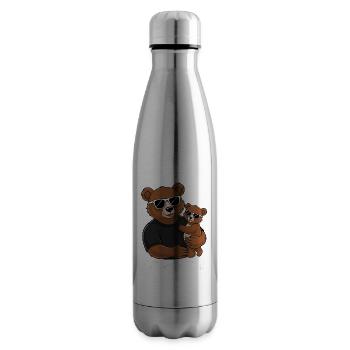 Beau-père Ours - Bouteille isotherme - argent clair - Droite