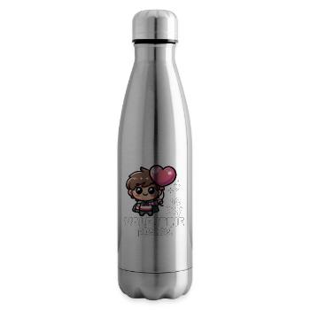 VOUDRIEZ-VOUS ÊTRE MA VALENTINE S’IL VOUS PLAÎT - HAPPY VALENTINE - Bouteille isotherme - argent clair - Droite