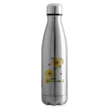 Boho Wildflowers with Sunflowers and Daisies - Insulated Water Bottle - silver - Right