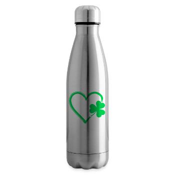 Grünes Kleeblatt Herz - Isolierflasche - Lightsilver - Rechts