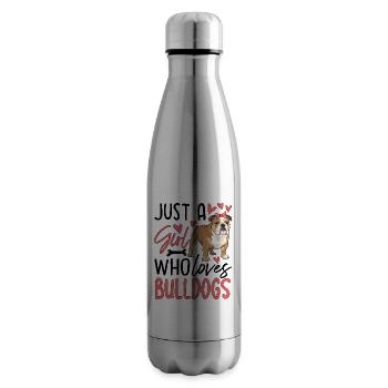 Juste une fille qui aime les bouledogues - Bouteille isotherme - argent clair - Droite