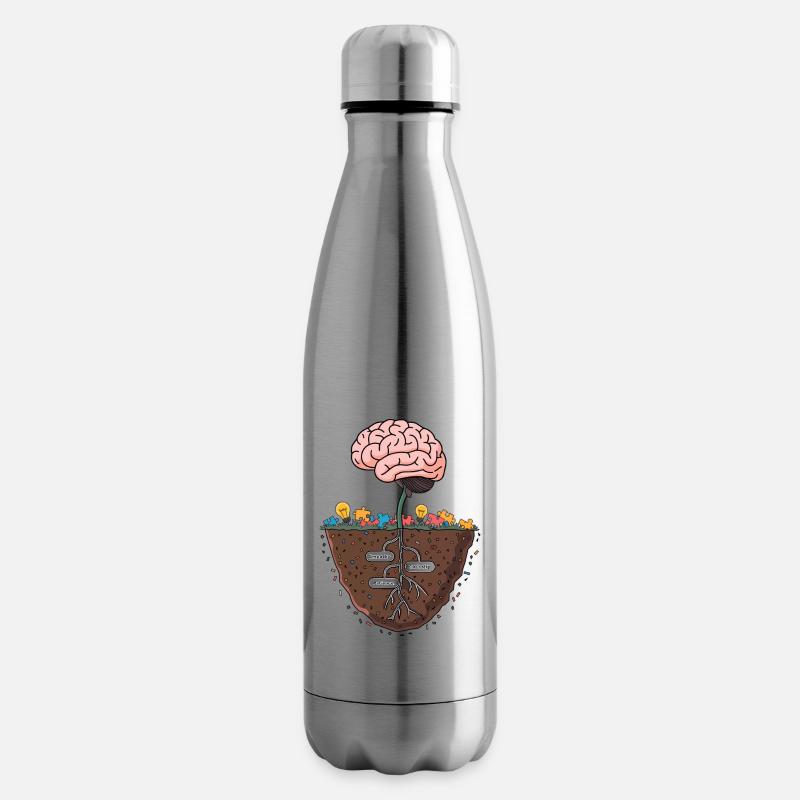 Brain Growth Tree – Wissen und Weisheit Illustrat - Isolierflasche - Lightsilver