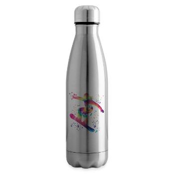 Snowboarder Snowboarding Snowboard - Insulated Water Bottle - silver - Right