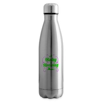 Gender Reveal Halloween Mom-to-be - Insulated Water Bottle - silver - Right