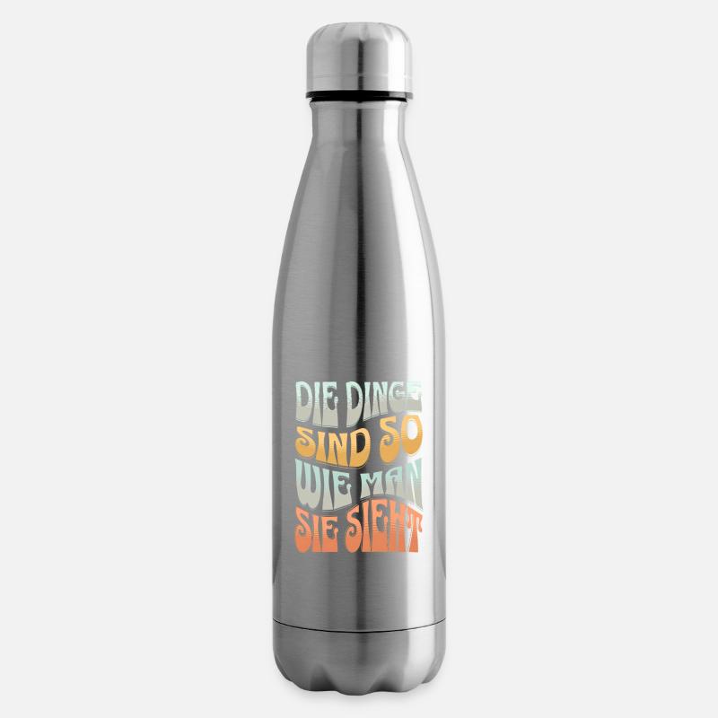 Perspektive Statement Spruch Shirt Retro Look - Isolierflasche - Lightsilver
