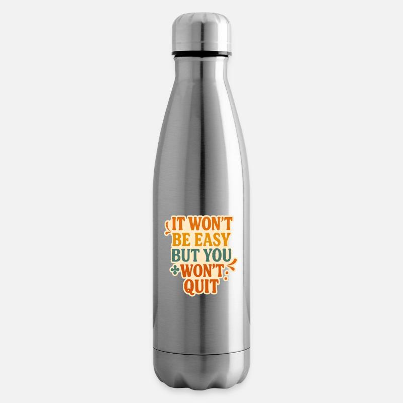 Conception typographique de motivation persistante - Bouteille isotherme - argent clair