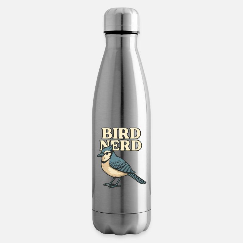 Motif Nerd Oiseau 2 - Bouteille isotherme - argent clair