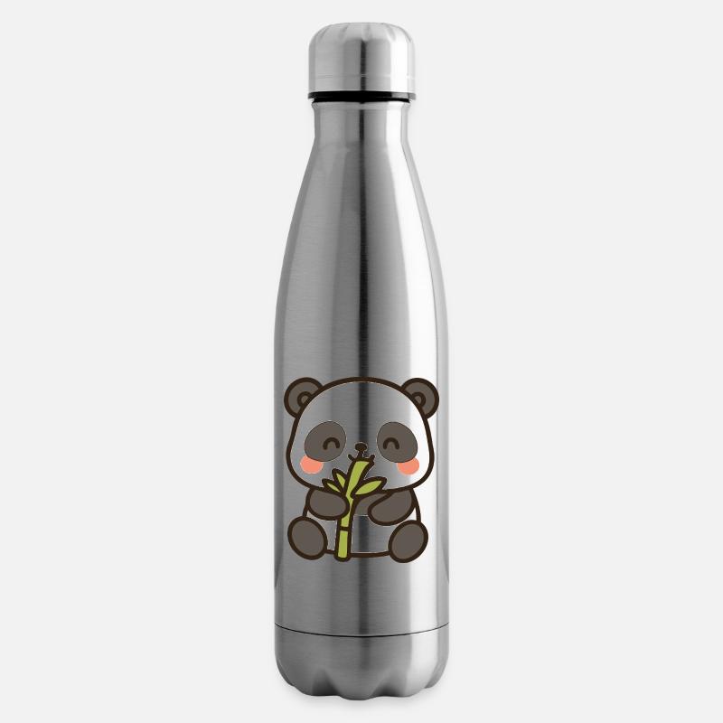 Panda-Snack-Zeit – Bamboo Bliss - Isolierflasche - Lightsilver