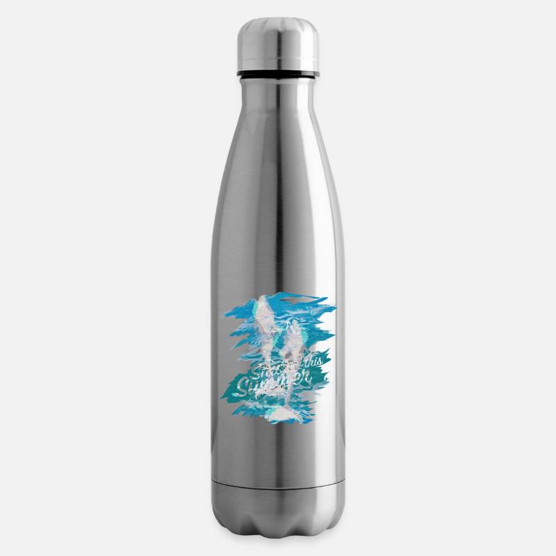 Dolphins - Insulated Water Bottle - silver